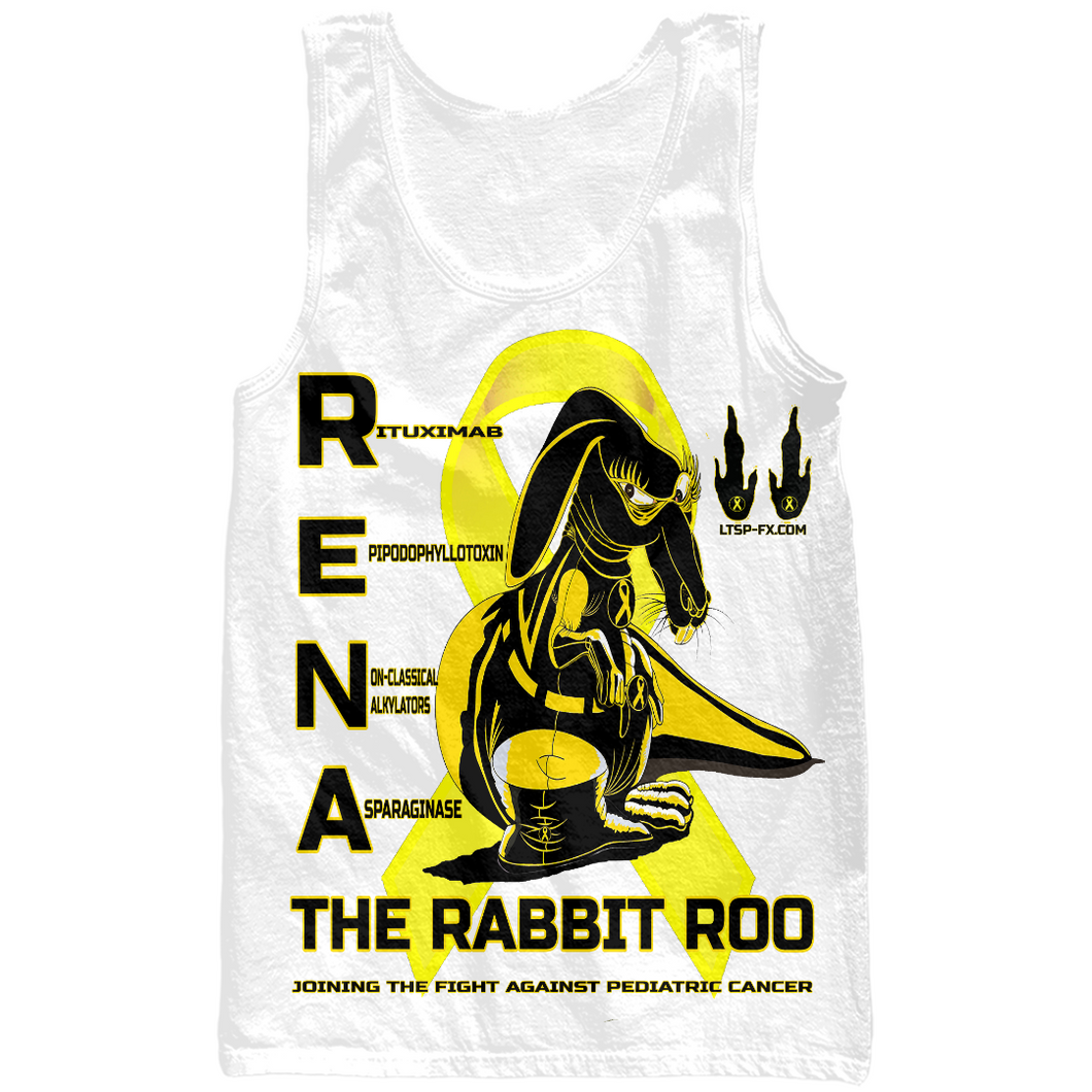 RENA THE PEDIATRIC CANCER FIGHTING RABBIT ROO KIDS TANK TOPS