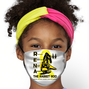 RENA The Pediatric Cancer Fighting Rabbit Roo Kids Face Mask