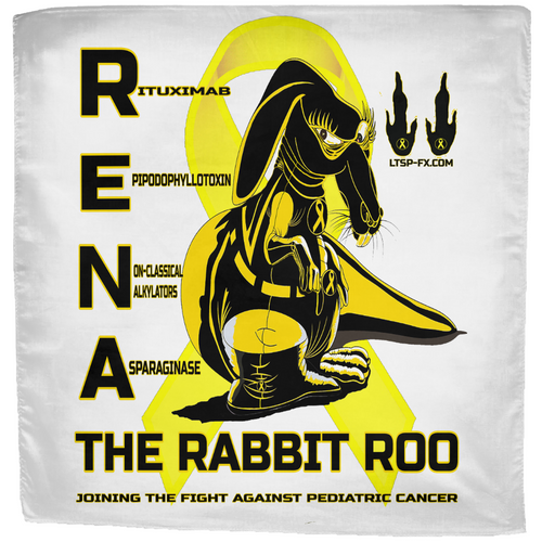RENA The Pediatric Cancer Fighting Rabbit Roo Bandanas