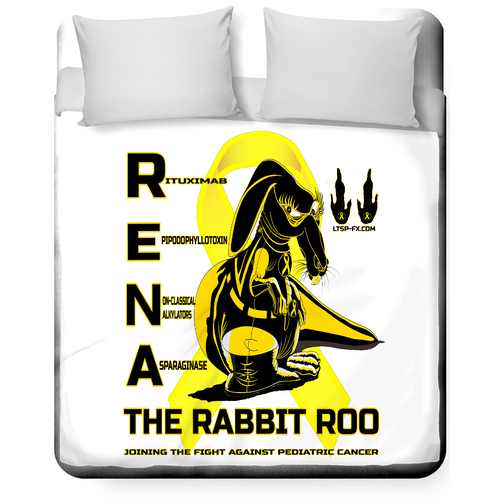 RENA The Pediatric Cancer Fighting Rabbit Roo Duvet Covers