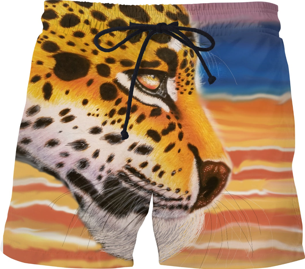 Jaguar Side View On Swim Shorts